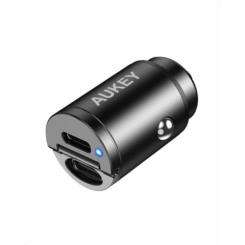 Aukey 30W Ultra Small 2-Port Car Charger (C+C Port) - Black Aukey 30W Ultra Small 2-Port Car Charger (C+C Port) - Black