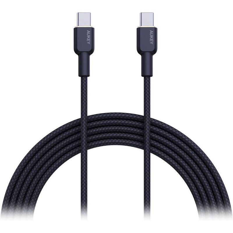 Aukey 1M Nylon Braided USB-C To USB-C Cable - Black