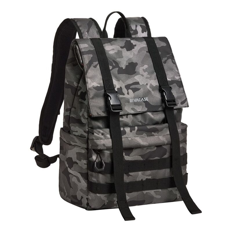 Rivacase 7621 Sherwood-Eco 15L Rolltop Backpack With 15.6-Inch Laptop Compartment- Grey Camo Rivacase 7621 Sherwood-Eco 15L Rolltop Backpack With 15.6-Inch Laptop Compartment- Grey Camo