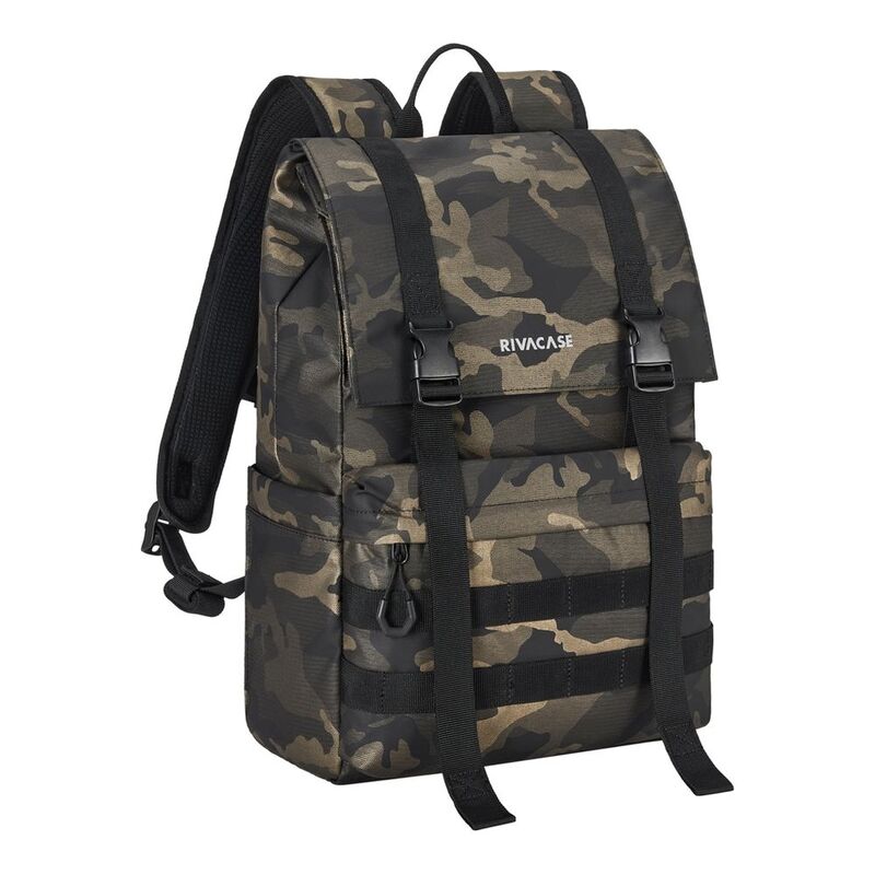 Rivacase 7621 Sherwood-Eco 15L Rolltop Backpack With 15.6-Inch Laptop Compartment- Brown Camo Rivacase 7621 Sherwood-Eco 15L Rolltop Backpack With 15.6-Inch Laptop Compartment- Brown Camo