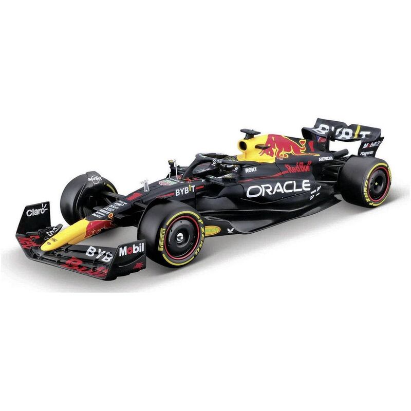 Bburago Formula 1 Oracle Red Bull Racing Rb19 1.24 Scale Model Kit With Helmet & Plastic Stand Die-Cast Bburago Formula 1 Oracle Red Bull Racing Rb19 1.24 Scale Model Kit With Helmet & Plastic Stand Die-Cast