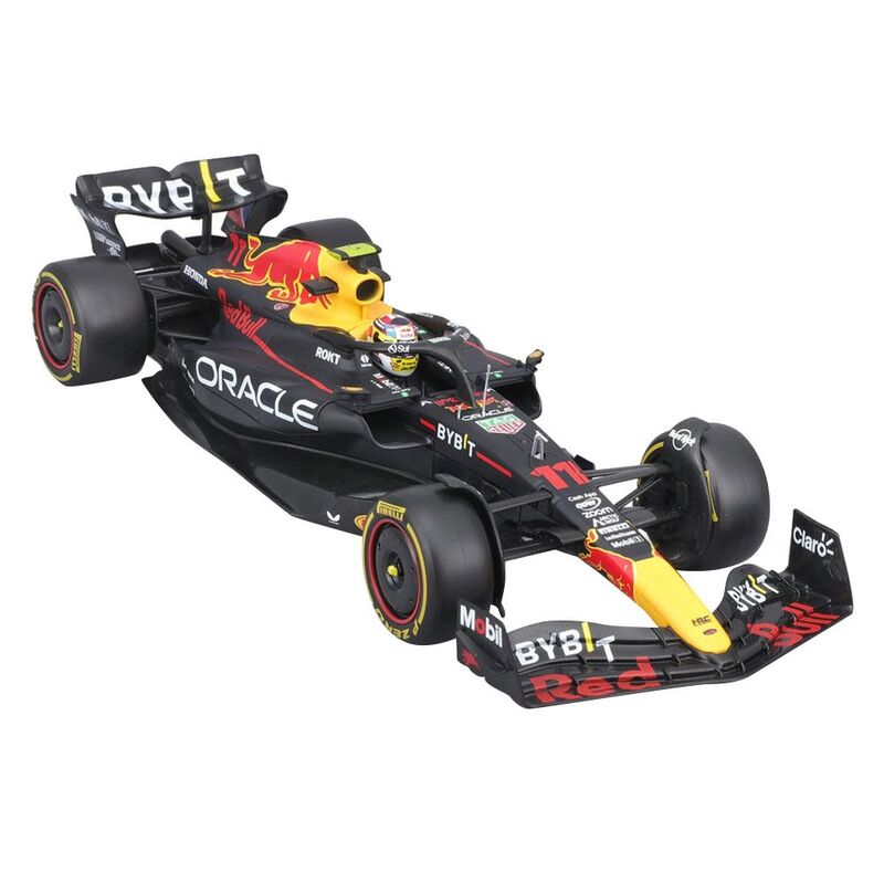 Bburago Formula 1 Oracle Red Bull Racing Rb19 #11 1.24 Scale Model Kit With Helmet Die-Cast Car