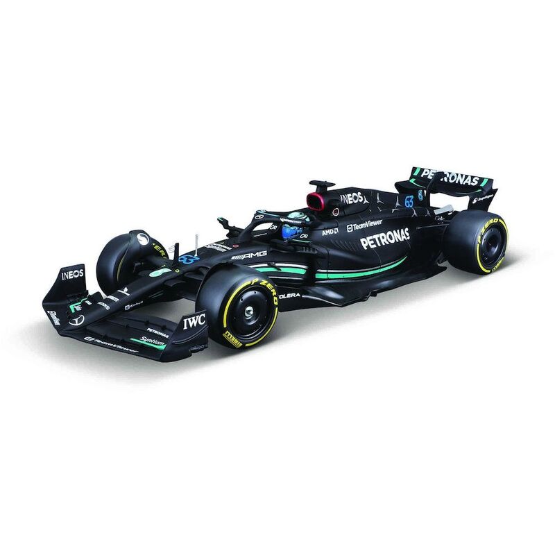 Bburago Formula 1 Mercedes-Amg F1 W14 E Performance #63 1.24 Scale Model Kit With Helmet Die-Cast Car
