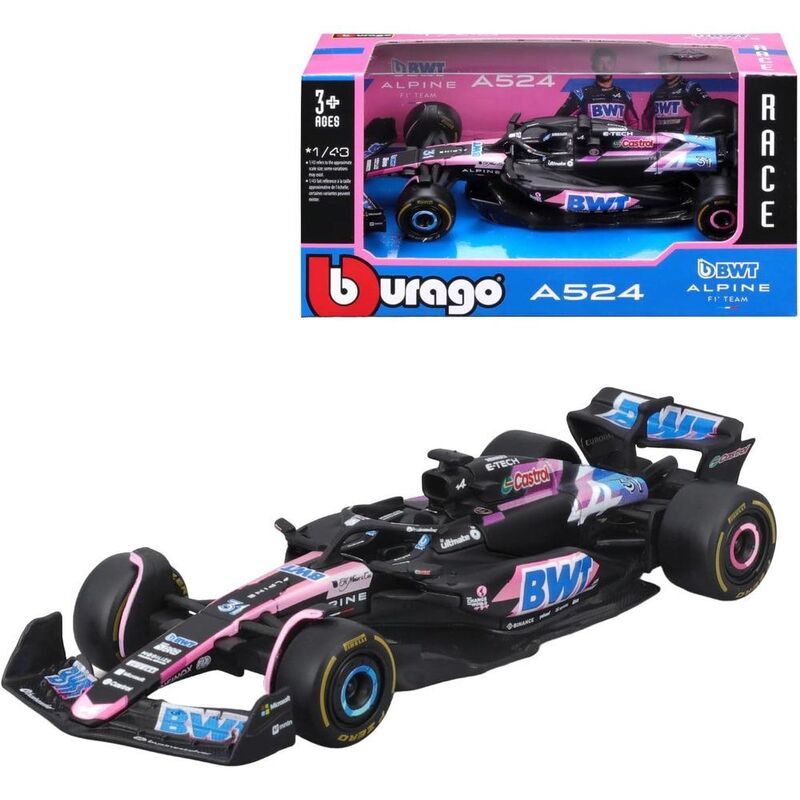 Bburago Formula 1 Alpine A524 Bahrain Gp 1.24 Scale Die-Cast Car Bburago Formula 1 Alpine A524 Bahrain Gp 1.24 Scale Die-Cast Car
