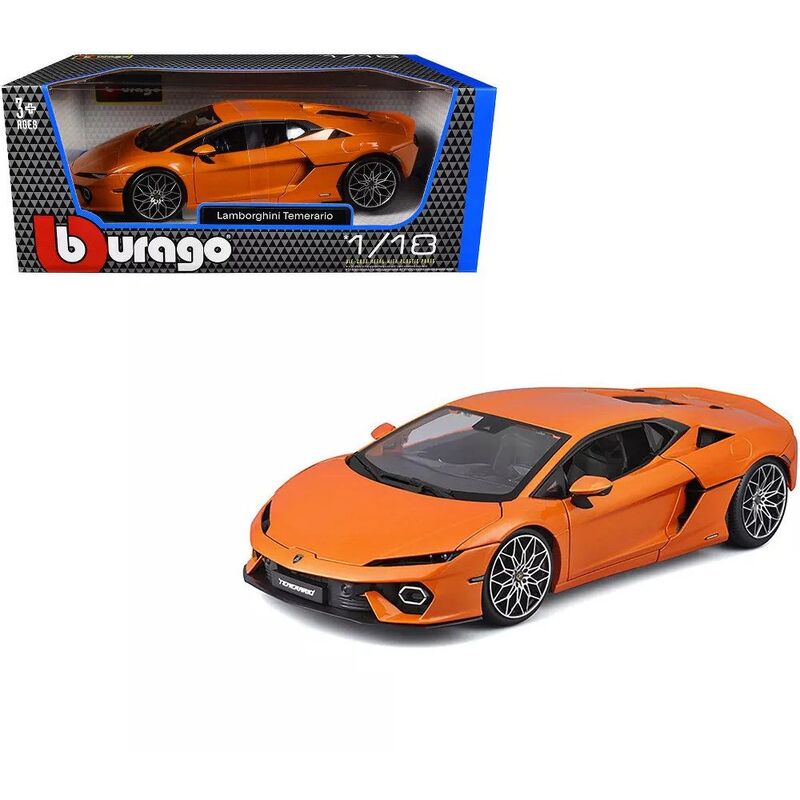 Bburago Lamborghini Temerario 1.18 Scale Die-Cast Car - Orange Bburago Lamborghini Temerario 1.18 Scale Die-Cast Car - Orange