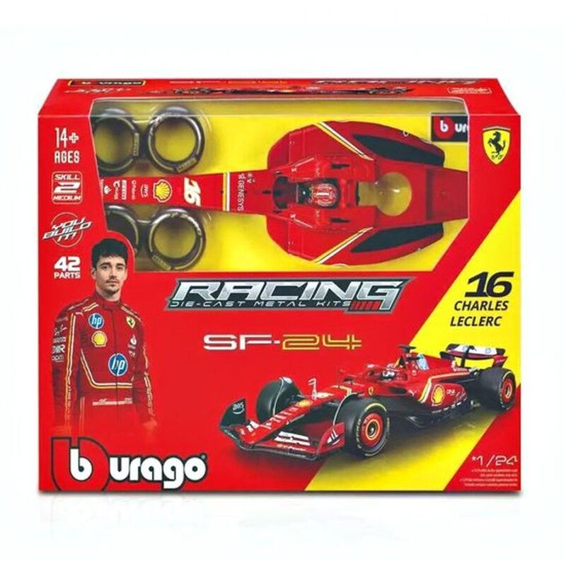 Bburago Formula 1 Ferrari Sf-24 Scale 1.24 Die-Cast Car With Helmet
