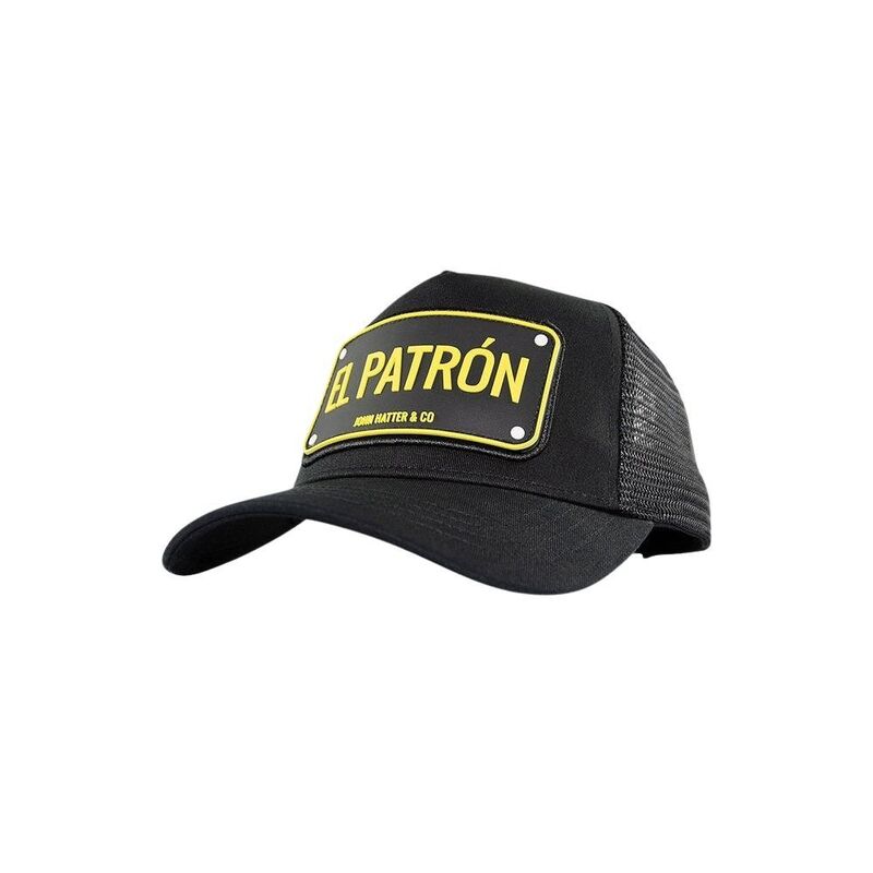 John Hatter Rubber Patch El Patron Blac/White Trucker Cap John Hatter Rubber Patch El Patron Blac/White Trucker Cap