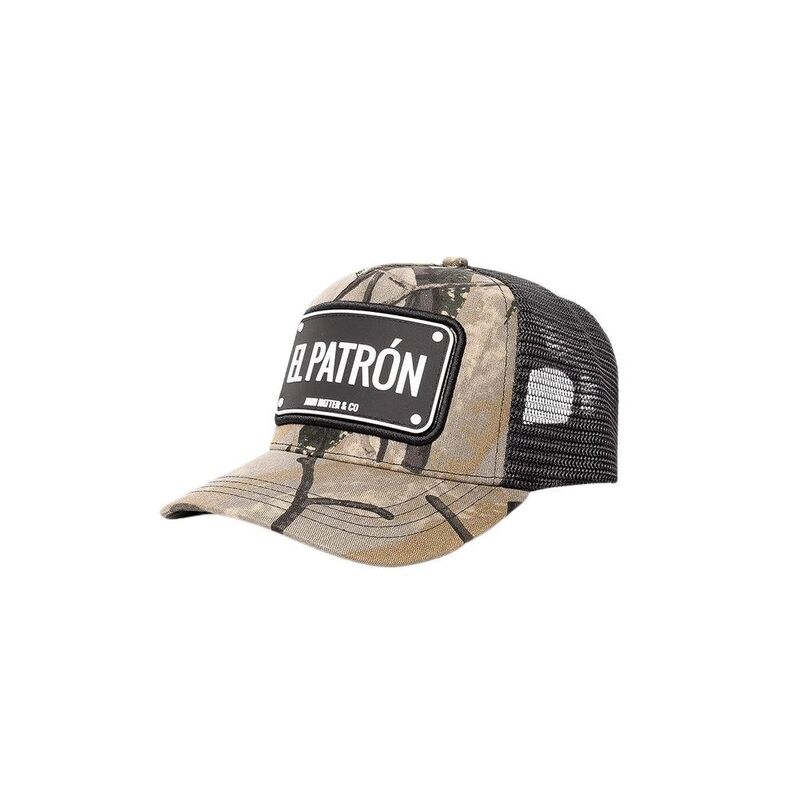 John Hatter Rubber Patch El Patron Camo/Black Trucker Cap John Hatter Rubber Patch El Patron Camo/Black Trucker Cap