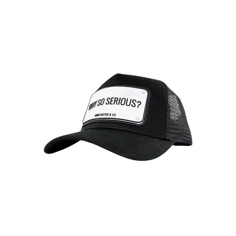 John Hatter Rubber Patch Why So Serious? Black On Black Trucker Cap John Hatter Rubber Patch Why So Serious? Black On Black Trucker Cap