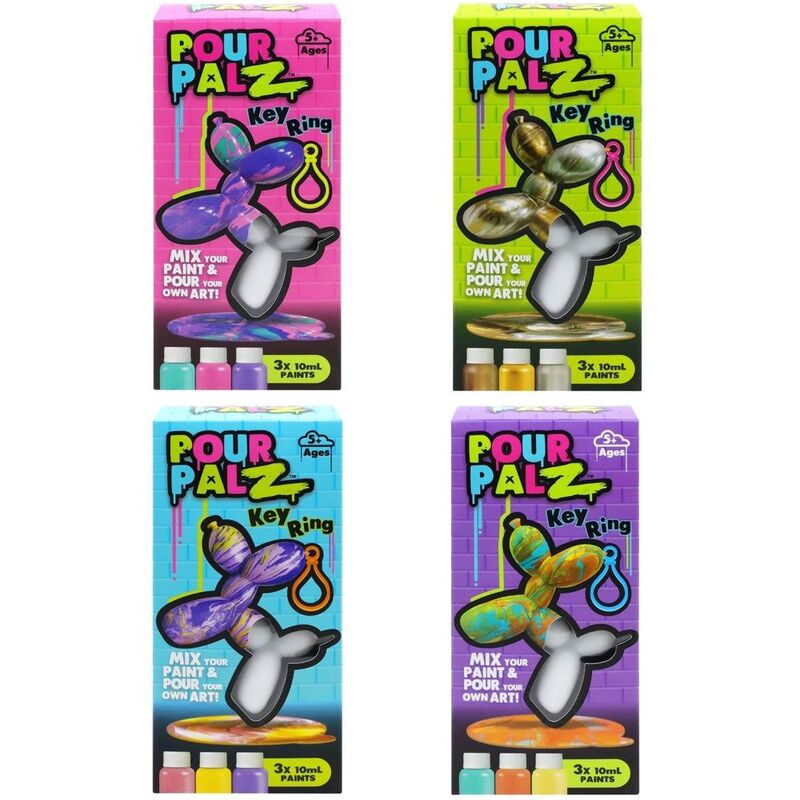 Pour Plaz Paint Mini Ballon Dog Keychain - (Assorted - Includes 1) Pour Plaz Paint Mini Ballon Dog Keychain - (Assorted - Includes 1)