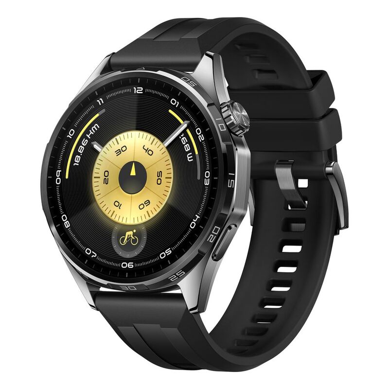 Huawei Watch GT 6 46mm Smartwatch - Black With Black Fluoroelastomer Strap Huawei Watch GT 6 46mm Smartwatch - Black With Black Fluoroelastomer Strap