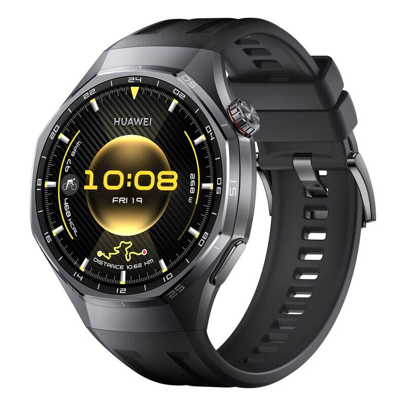 Huawei Watch GT 6 Pro 46mm Smartwatch - Black With Black Fluoroelastomer Strap