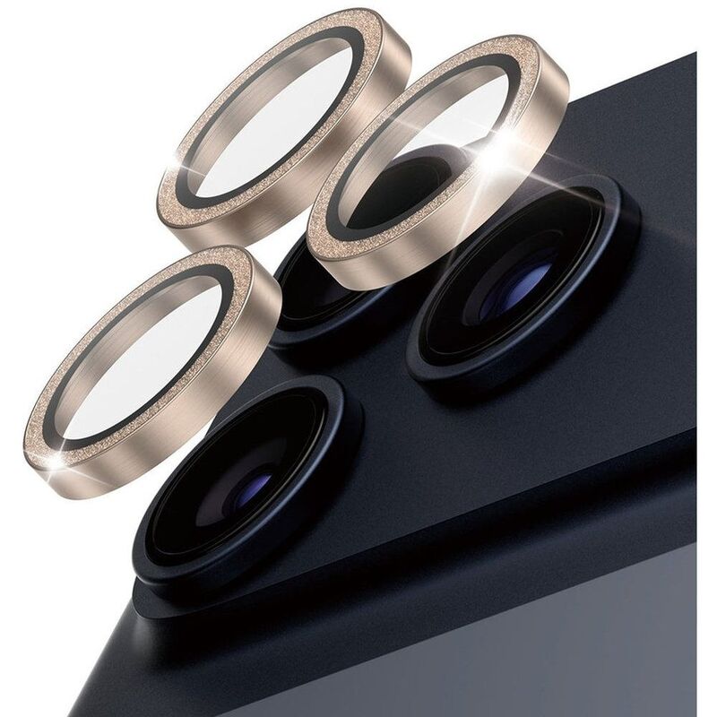PanzerGlass iPhone 17 Pro Max/17 Pro/16 Pro Max/16 Pro Lens Protector Hoops Ceramic Rings - Glitter Gold PanzerGlass iPhone 17 Pro Max/17 Pro/16 Pro Max/16 Pro Lens Protector Hoops Ceramic Rings - Glitter Gold
