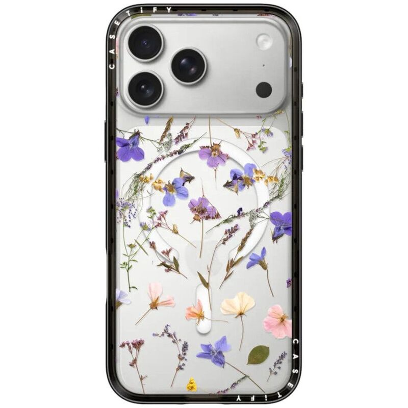 Casetify iPhone 17 Pro Max Mirror Case MagSafe - Pressed Floral / Silver / Black Bumper Casetify iPhone 17 Pro Max Mirror Case MagSafe - Pressed Floral / Silver / Black Bumper