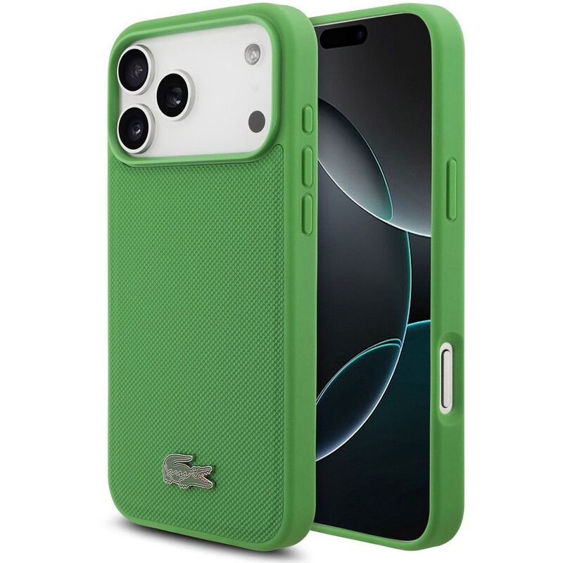 Lacoste MagSafe PU Leather Hard Case With Iconic Petit Pique Logo iPhone 17 Pro Max- Green