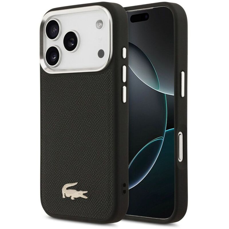 Lacoste MagSafe PU Leather Hard Case With Croco Pin Logo iPhone 17 Pro Max - Black Lacoste MagSafe PU Leather Hard Case With Croco Pin Logo iPhone 17 Pro Max - Black