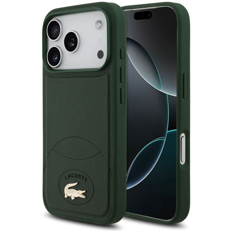 Lacoste MagSafe PU Leather Hard Case With Bliss Design iPhone 17 Pro Max - Green