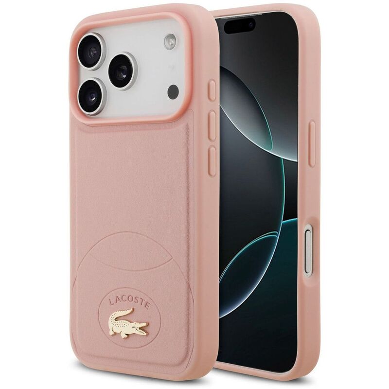 Lacoste MagSafe PU Leather Hard Case With Bliss Design iPhone 17 Pro Max - Pink