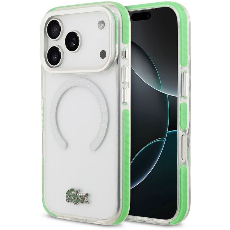 Lacoste MagSafe Transparent TPU+PC Case With Frosted Finish iPhone 17 Pro Max - Green Lacoste MagSafe Transparent TPU+PC Case With Frosted Finish iPhone 17 Pro Max - Green
