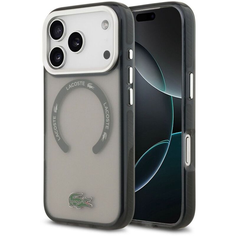 Lacoste MagSafe Transparent TPU+PC Case With Frosted Finish iPhone 17 Pro - Grey