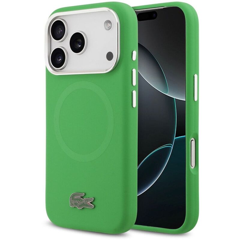 Lacoste MagSafe Silicone Case With Metal Logo iPhone 17 Pro Max - Estragon Green