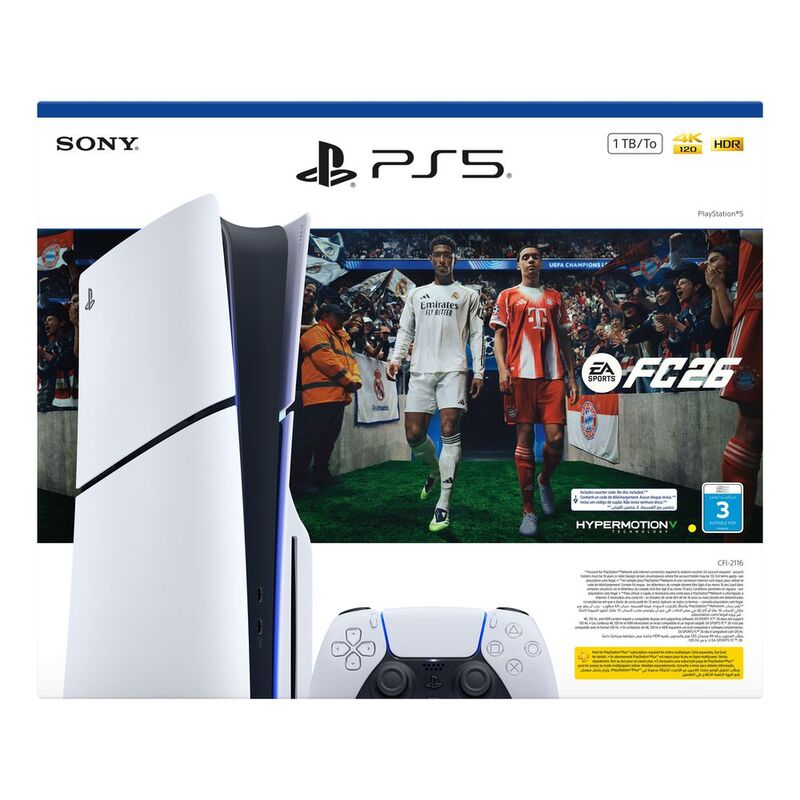 Sony Playstation PS5 Standard Slim Disk Console 1TB - EA Sports FC 26 Bundle Sony Playstation PS5 Standard Slim Disk Console 1TB - EA Sports FC 26 Bundle