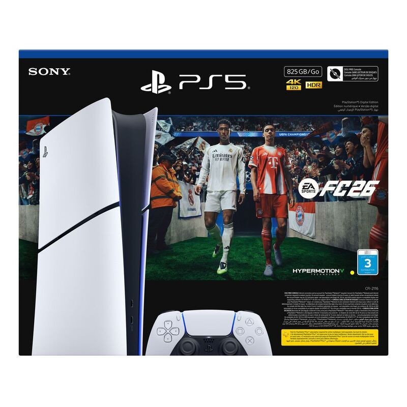 Sony Playstation PS5 Standard Slim Digital Console 825GB - EA Sports FC 26 Bundle Sony Playstation PS5 Standard Slim Digital Console 825GB - EA Sports FC 26 Bundle