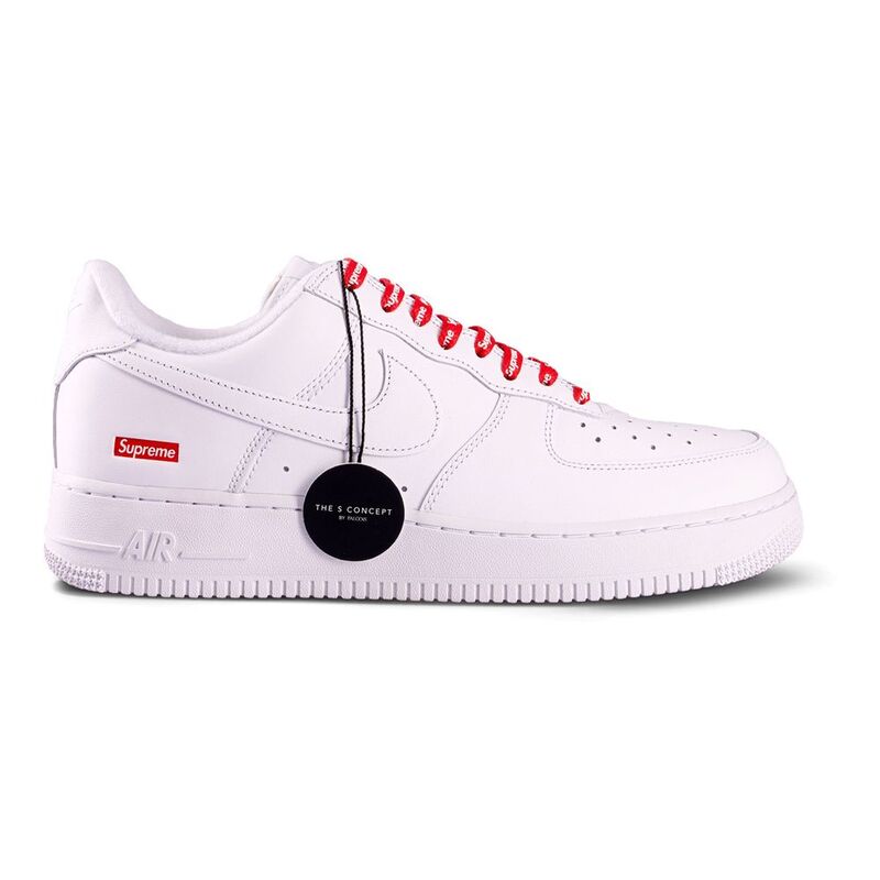 Nike Air Force 1 Low Supreme White Sneakers Nike Air Force 1 Low Supreme White Sneakers