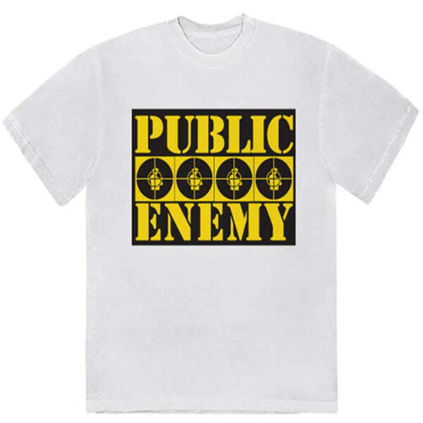Rockoff Public Enemy - T-Shirt Four L Logos - White Rockoff Public Enemy - T-Shirt Four L Logos - White