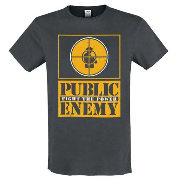 Amplified Public Enemy - Yellow Fight The Power Amplified Vintage Charcoal T-Shirt Amplified Public Enemy - Yellow Fight The Power Amplified Vintage Charcoal T-Shirt