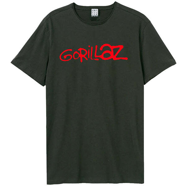 Amplified Gorillaz - Gorillaz L Logo Amplified Vintage Charcoal T-Shirt Amplified Gorillaz - Gorillaz L Logo Amplified Vintage Charcoal T-Shirt