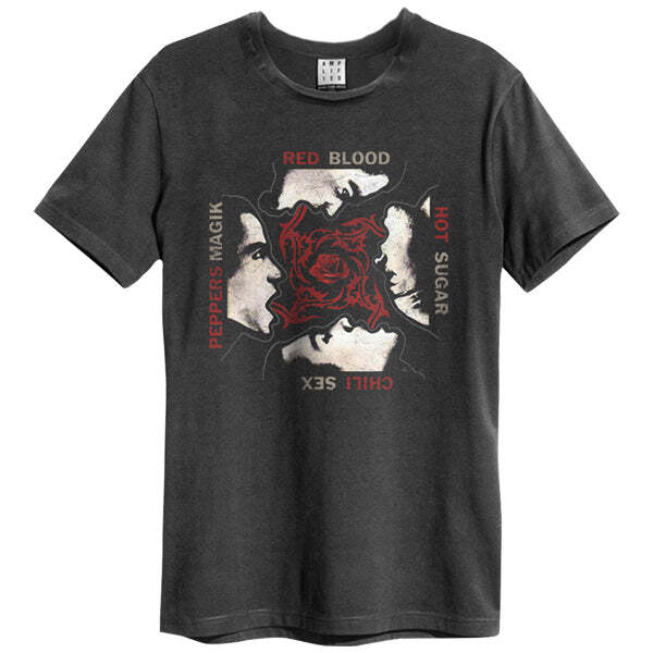 Amplified Red Hot Chili Pepper - Red Hot Chili Pepper Blood Sugar Sex Magic Amplified Vintage Charcoal T-Shirt Amplified Red Hot Chili Pepper - Red Hot Chili Pepper Blood Sugar Sex Magic Amplified Vintage Charcoal T-Shirt