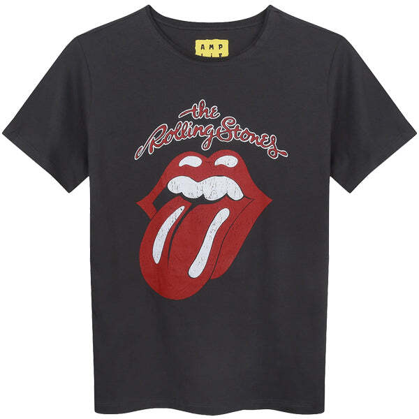 Amplified Rolling Stones - Vintage Tongue Amplified Vintage Charcoal Kids - Kids T-Shirt Amplified Rolling Stones - Vintage Tongue Amplified Vintage Charcoal Kids - Kids T-Shirt