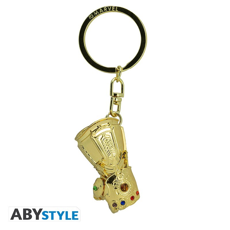 Abystyle Infinity Gauntlet With Infinity Stones Design Marvel Licensed Chrome Gold High Quality Metal 3D Keychain Abystyle Infinity Gauntlet With Infinity Stones Design Marvel Licensed Chrome Gold High Quality Metal 3D Keychain