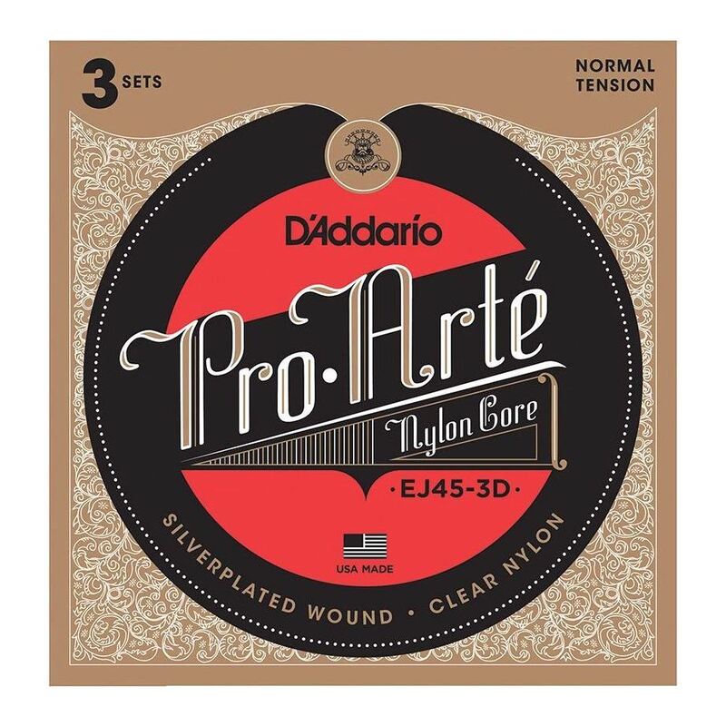 D'Addario Classical Guitar Strings Pro-Arte Nylon Normal Tension - 3 Sets