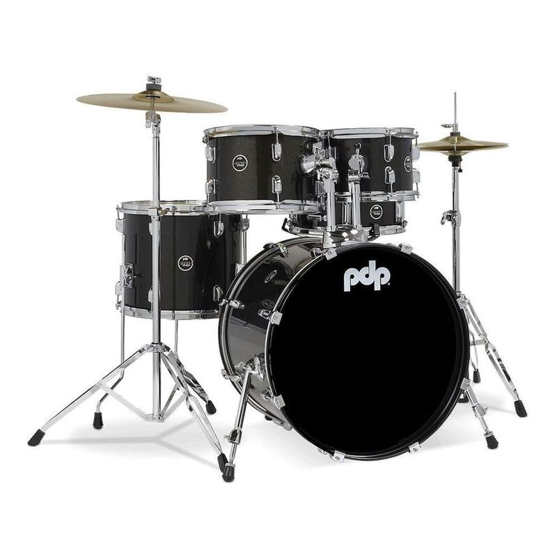 PDP Center Stage 5-Piece Drum Set With Hardware and Cymbals - Iridescent Black Sparkle