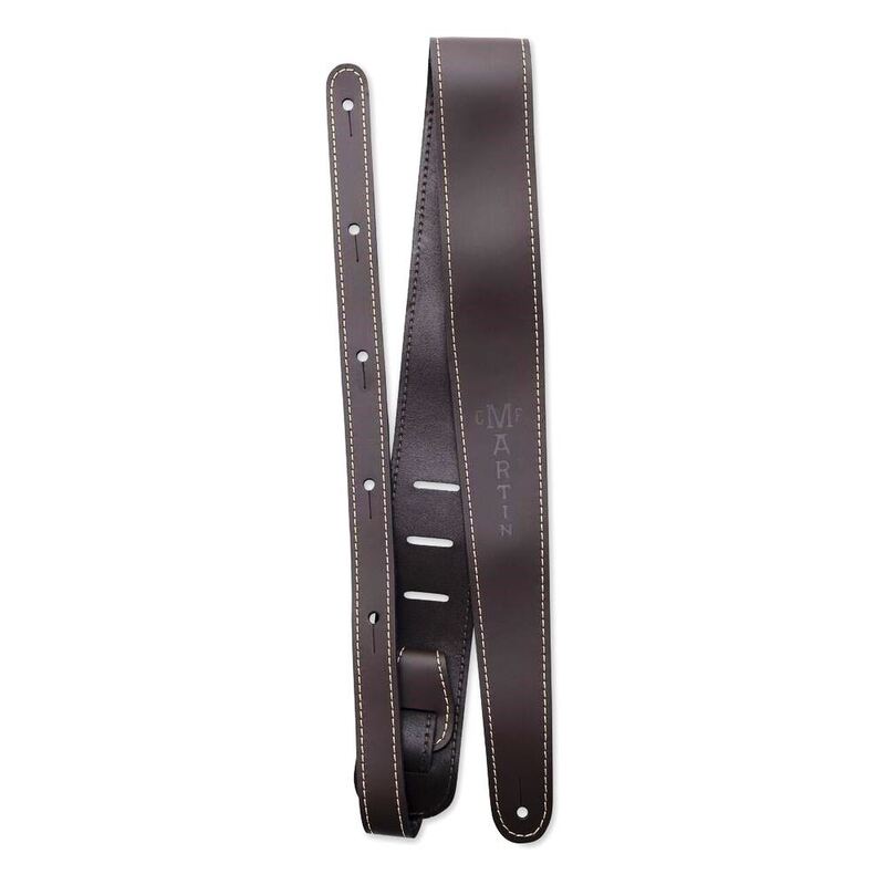 Martin A0045 Slim Leather Guitar Strap - Brown