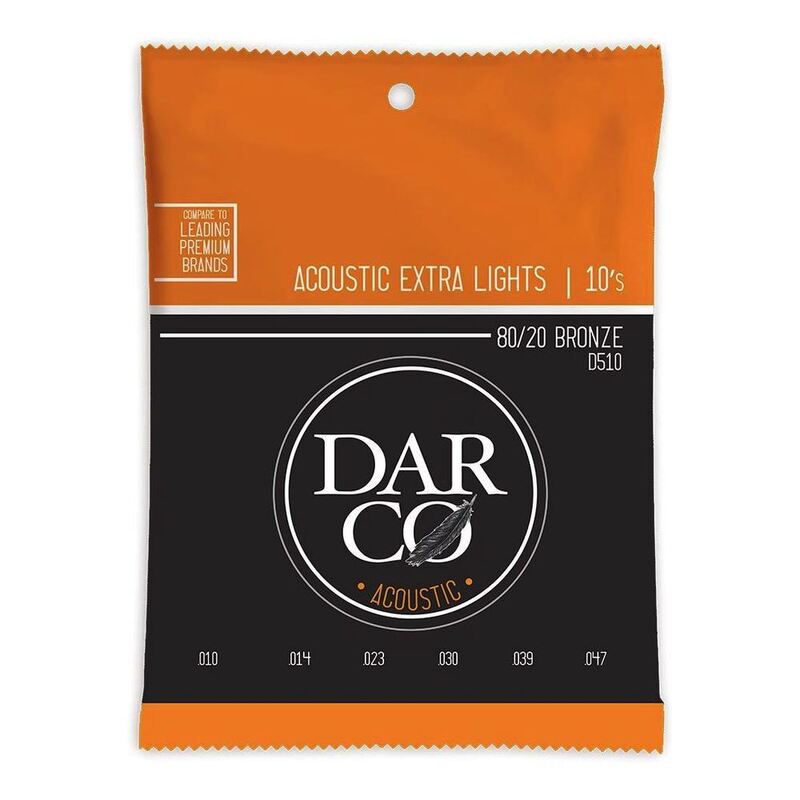 Martin Darco Acoustic Guitar Strings Set 80/20 Bronze - Extra Light - 0.10 - 0.47 - D510