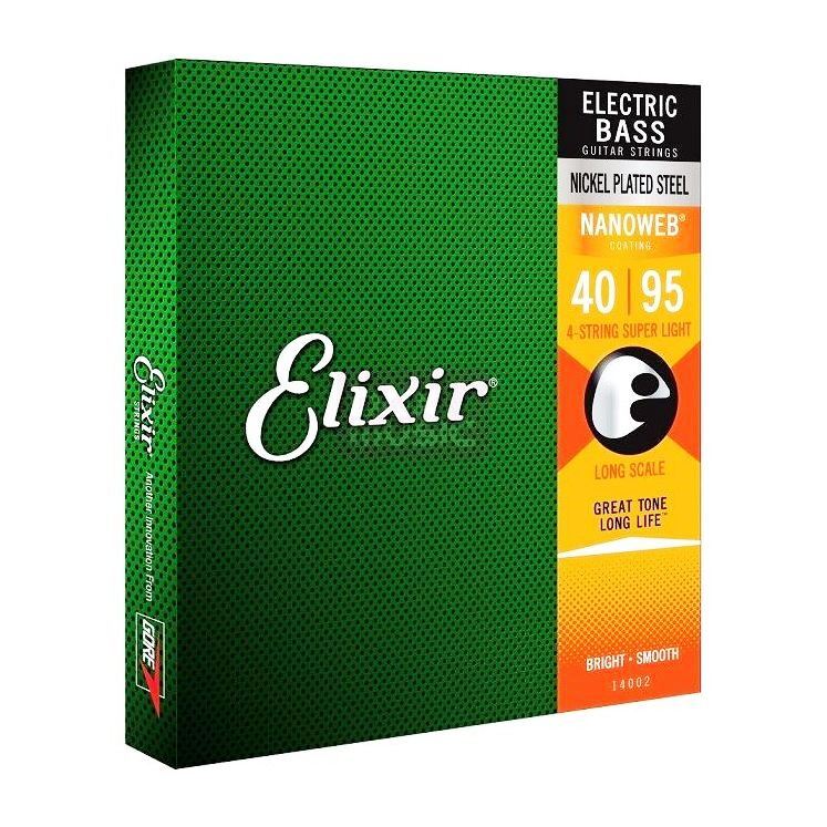 Elixir Bass Guitar Strings 4S Nanoweb 040 Set