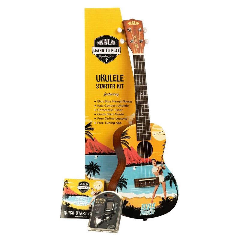 Kala Learn To Play Elvis Presley Concert Ukulele Starter Kit - Blue Hawaii