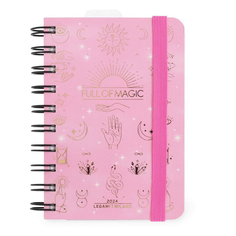 Legami 12-Month Diary - 2024 - Small Daily Spiralbound Diary - Magic