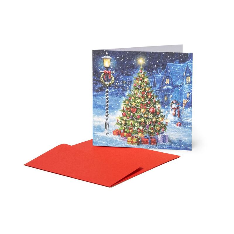 Legami Small Greeting Card (7 x 7cm) - Xmas Tree - Starry Night