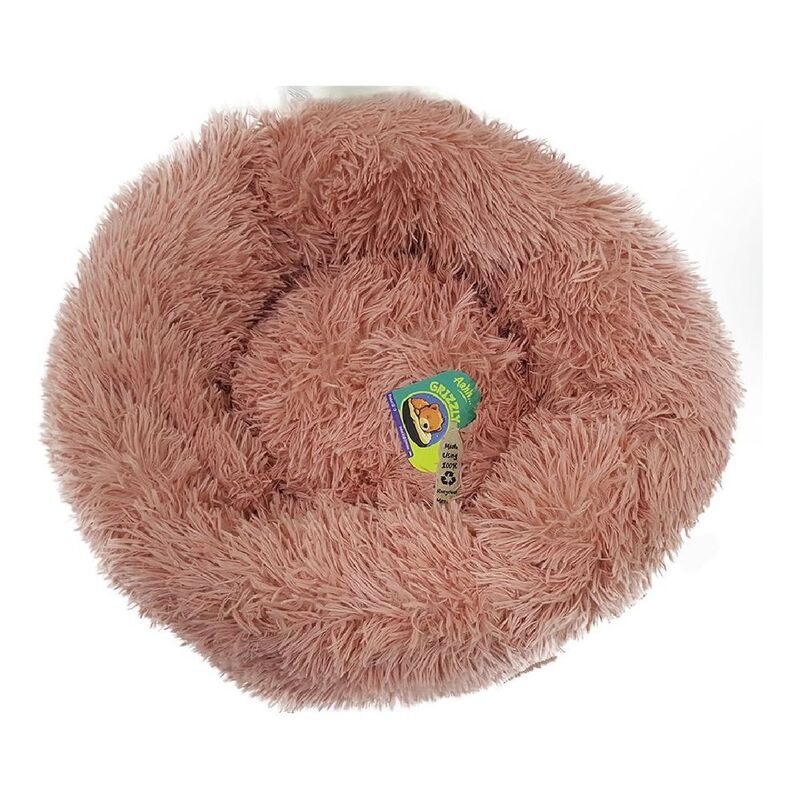 Nutrapet Grizzly Velor Plush Round Pet Bed Beige Pink Large - 71 x 20 cm Nutrapet Grizzly Velor Plush Round Pet Bed Beige Pink Large - 71 x 20 cm