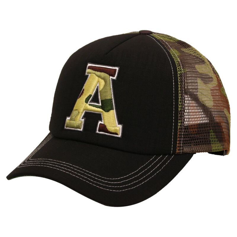 B180 Letter A Unisex Trucker Cap Camoufladge