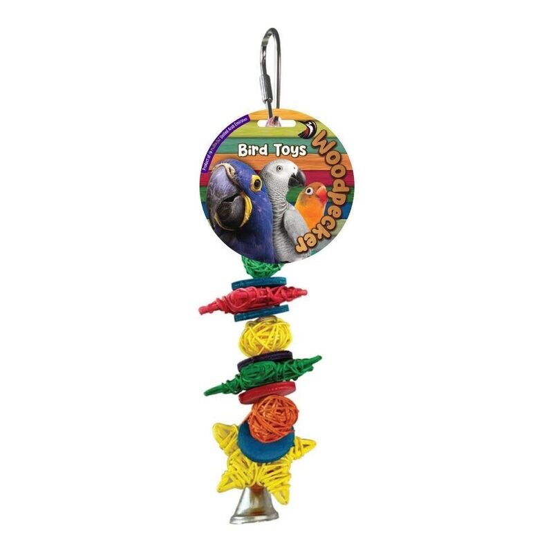 Nutrapet Woodpecker Bird Toy Starry Bell 29 x 6.5 cm Nutrapet Woodpecker Bird Toy Starry Bell 29 x 6.5 cm
