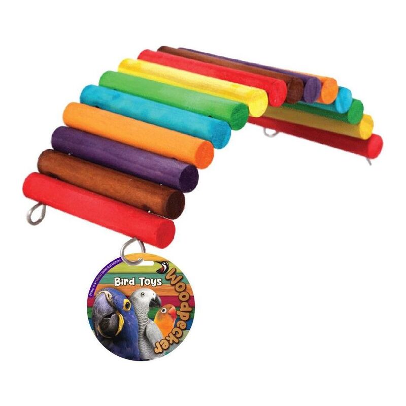 Nutrapet Woodpecker Bird Toy Rainbow Bridge 20 x 9.5 x 7 cm Nutrapet Woodpecker Bird Toy Rainbow Bridge 20 x 9.5 x 7 cm
