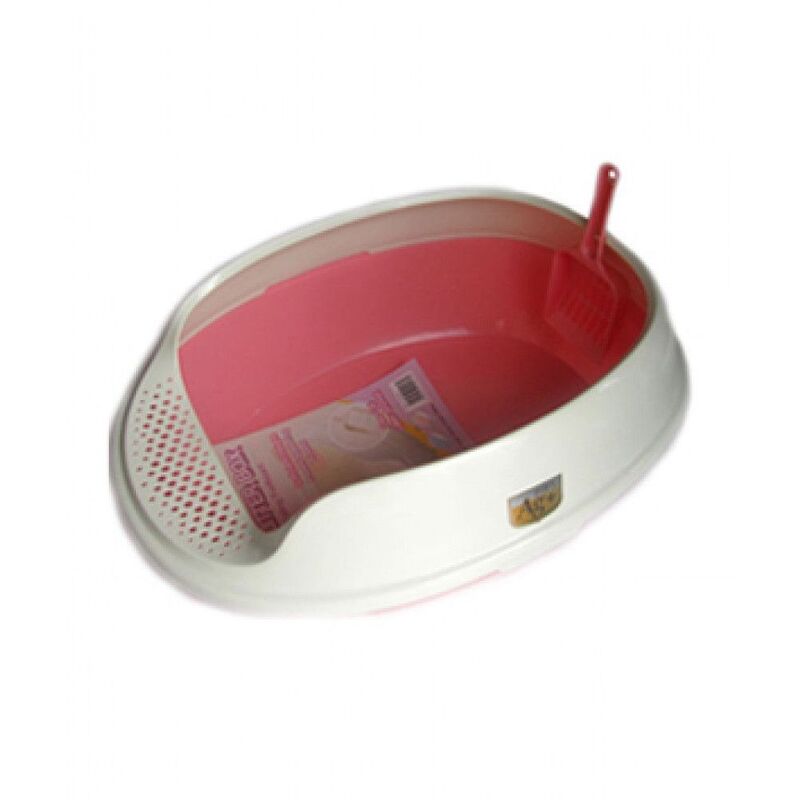 NutraPet Cat Toilet Deodorized Cat Litter Box - Pink (50 x 38 x 20 cm)