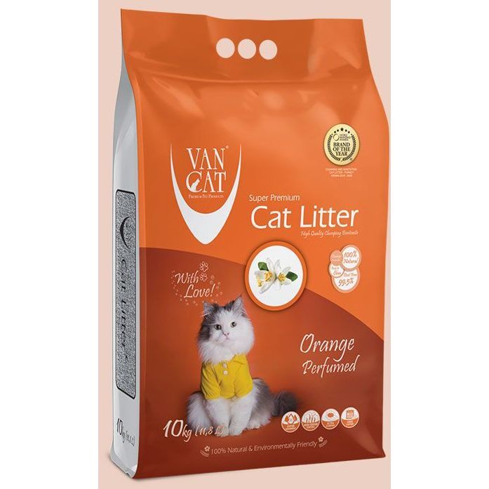 Van Cat White Bentonite Perfumed Clumping Cat Litter - Orange 10 Kg