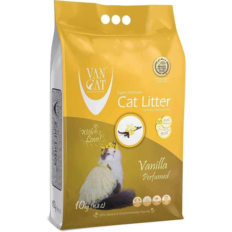 Van Cat White Bentonite Perfumed Clumping Cat Litter - Vanilla 10 Kg Van Cat White Bentonite Perfumed Clumping Cat Litter - Vanilla 10 Kg
