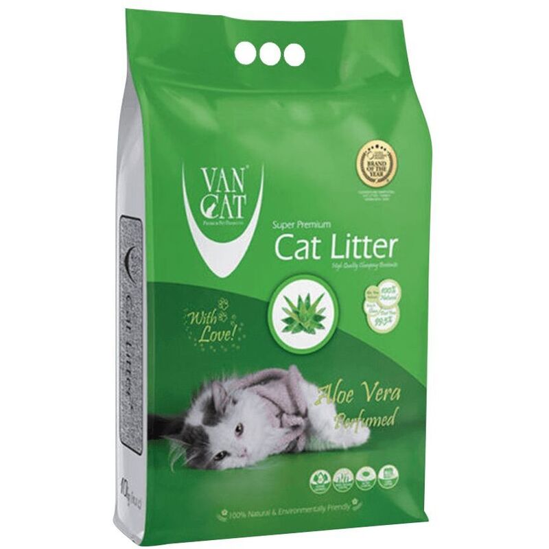 Van Cat White Bentonite Perfumed Clumping Cat Litter - Aloe Vera 10 Kg Van Cat White Bentonite Perfumed Clumping Cat Litter - Aloe Vera 10 Kg
